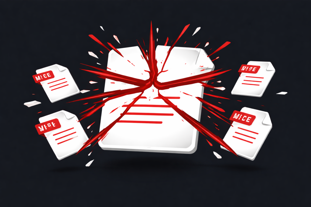 One PDF file splitting into multiple smaller PDF documents using a free online split PDF tool